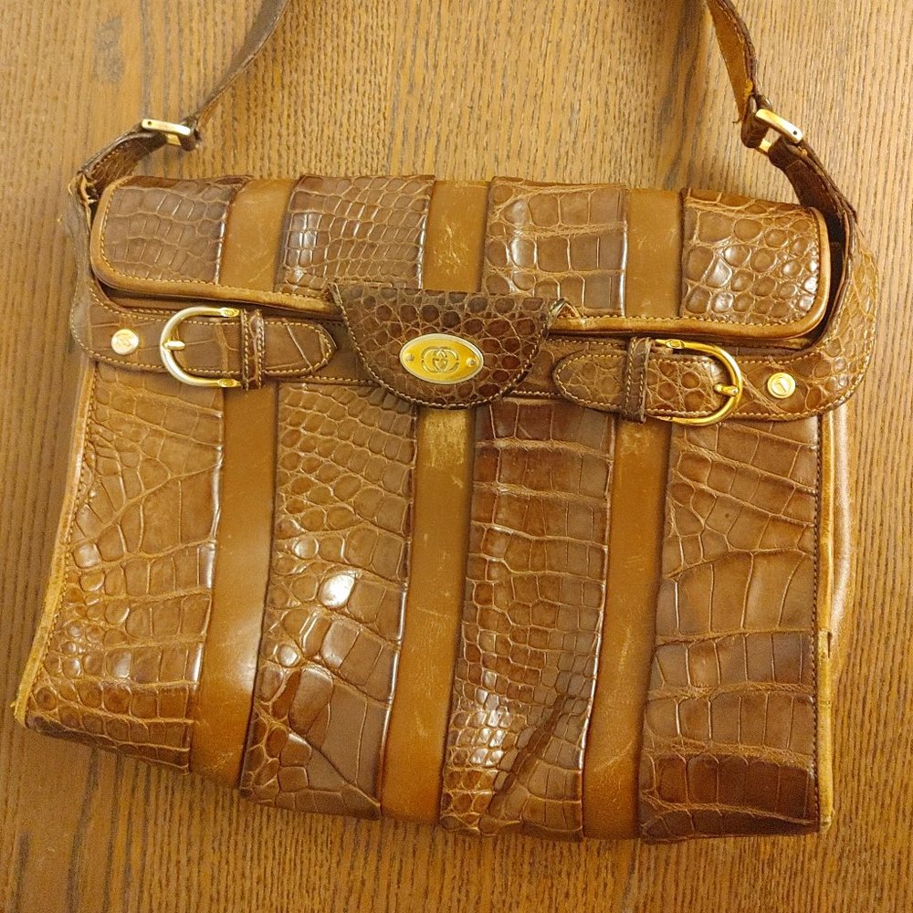 Gucci Crocodile Brown Handbag